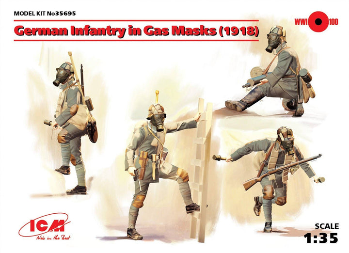 ICM 1/35 German Infantry in Gas Masks (1918) (4 figures) | 4823044404674