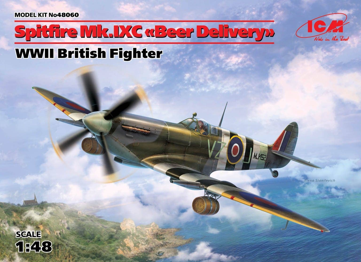 ICM 1/48 Spitfire Mk.IXC 'Beer Delivery', WWII British Fighter | 4823044404520