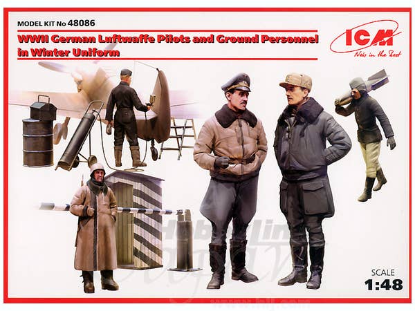 ICM 1/48 WWII German Luftwaffe Pilots and Ground Personnel in Winter Uniform (5 figures) | 4823044403066