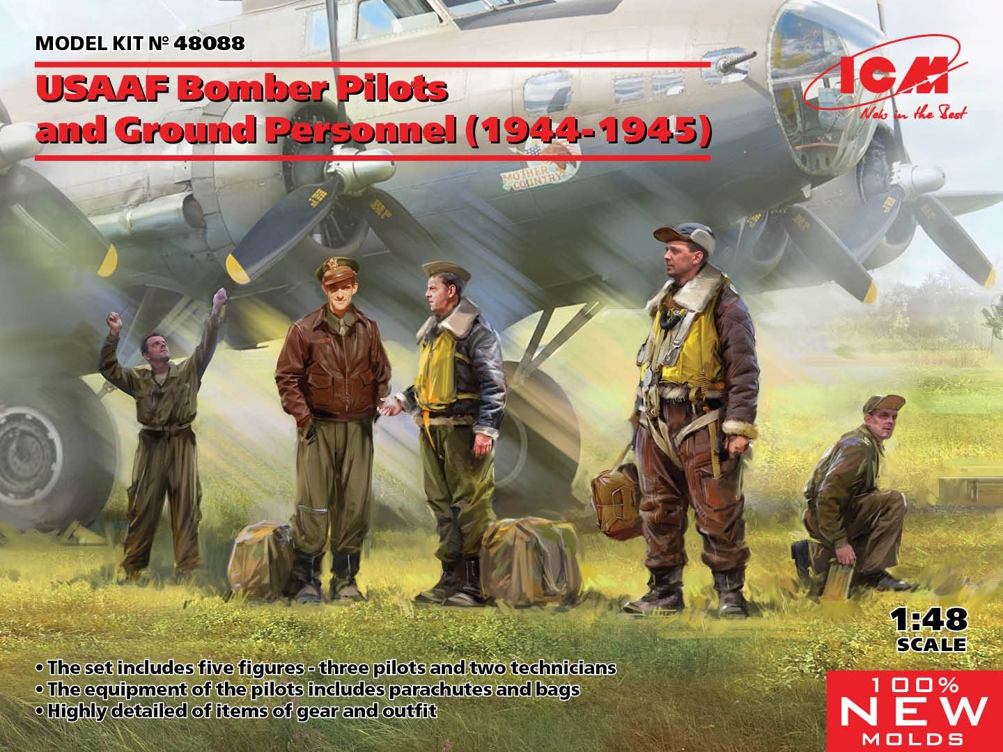 ICM 1/48 USAAF Bomber Pilots and Ground Personnel (1944-1945) (100% new molds) | 4823044408214