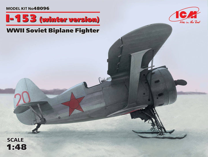 ICM 1/48 I-153, WWII Soviet Biplane Fighter (winter version) | 4823044404308