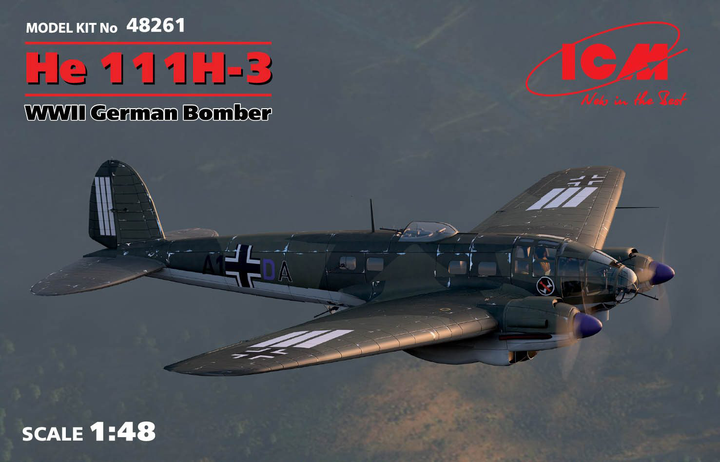 ICM 1/48 He 111H-3, WWII German Bomber | 4823044404513