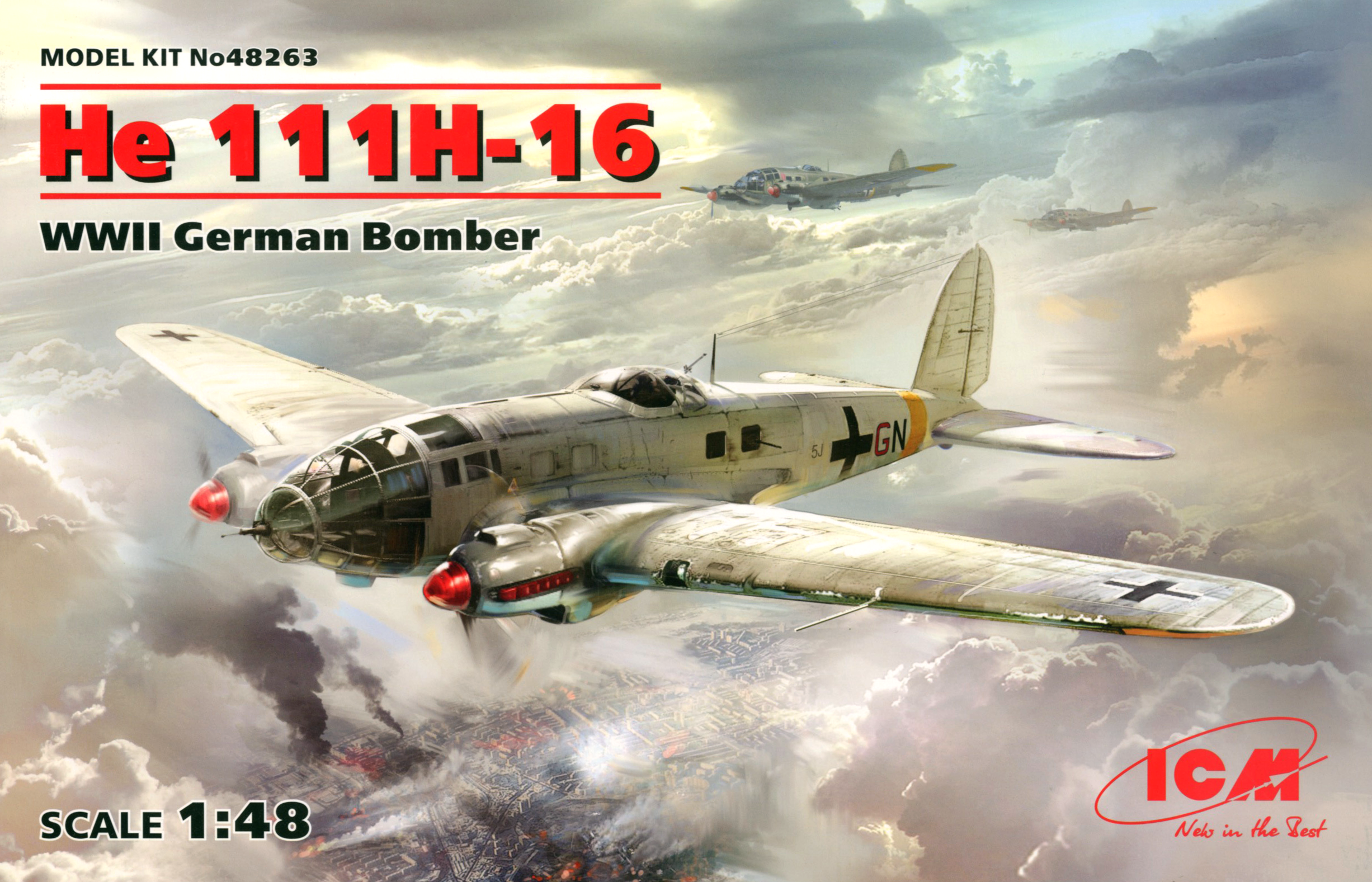 ICM 1/48 He 111H-16, WWII German Bomber | 4823044404933