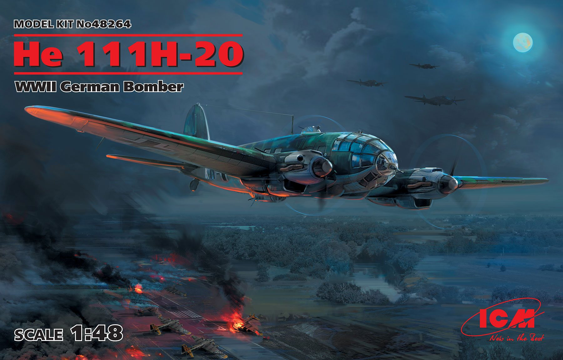 ICM 1/48 He 111H-20, WWII German Bomber | 4823044405756