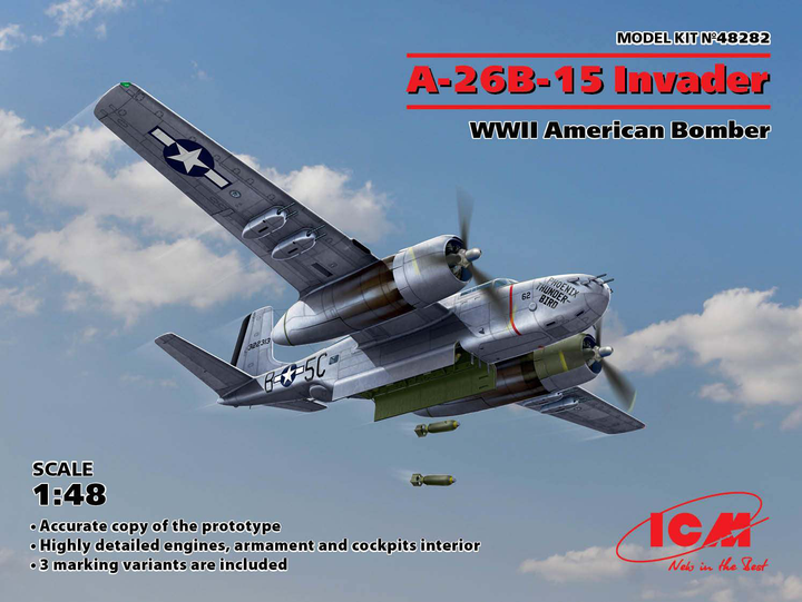ICM 1/48 A-26B-15 Invader, WWII American Bomber | 4823044405787