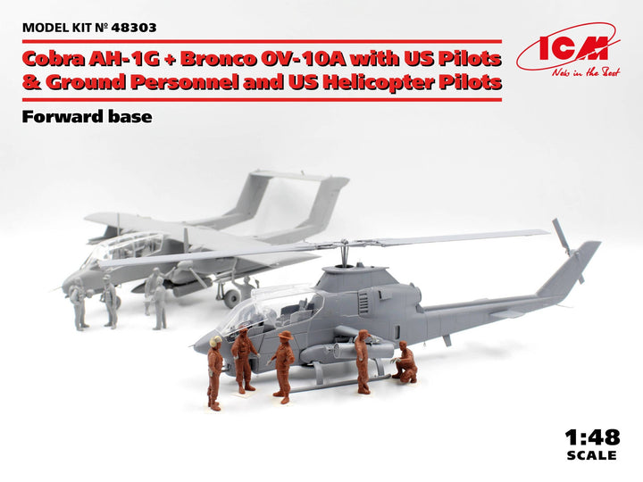 ICM 1/48 Forward base Cobra AH-1G + Bronco OV-10A with US Pilots & Ground Personnel and US Helicopter Pilots | 4823044408641