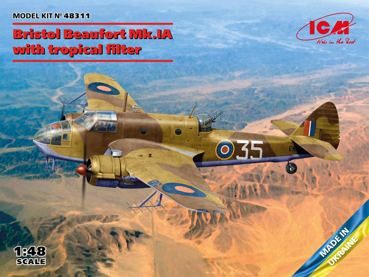 ICM 1/48 Bristol Beaufort Mk.IA with tropical filter, Aircraft | 4823044408573