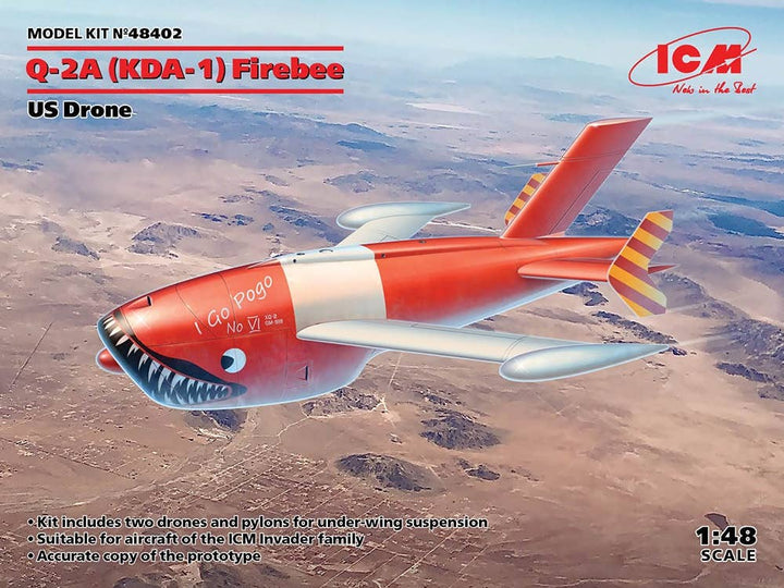ICM 1/48 Q-2A (KDA-1) Firebee, US Drone (2 Airplanes and Pilons) | 4823044407668