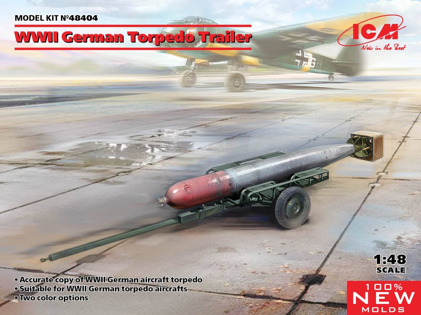 ICM 1/48 WWII German Torpedo Trailer (100% new molds) | 4823044407736