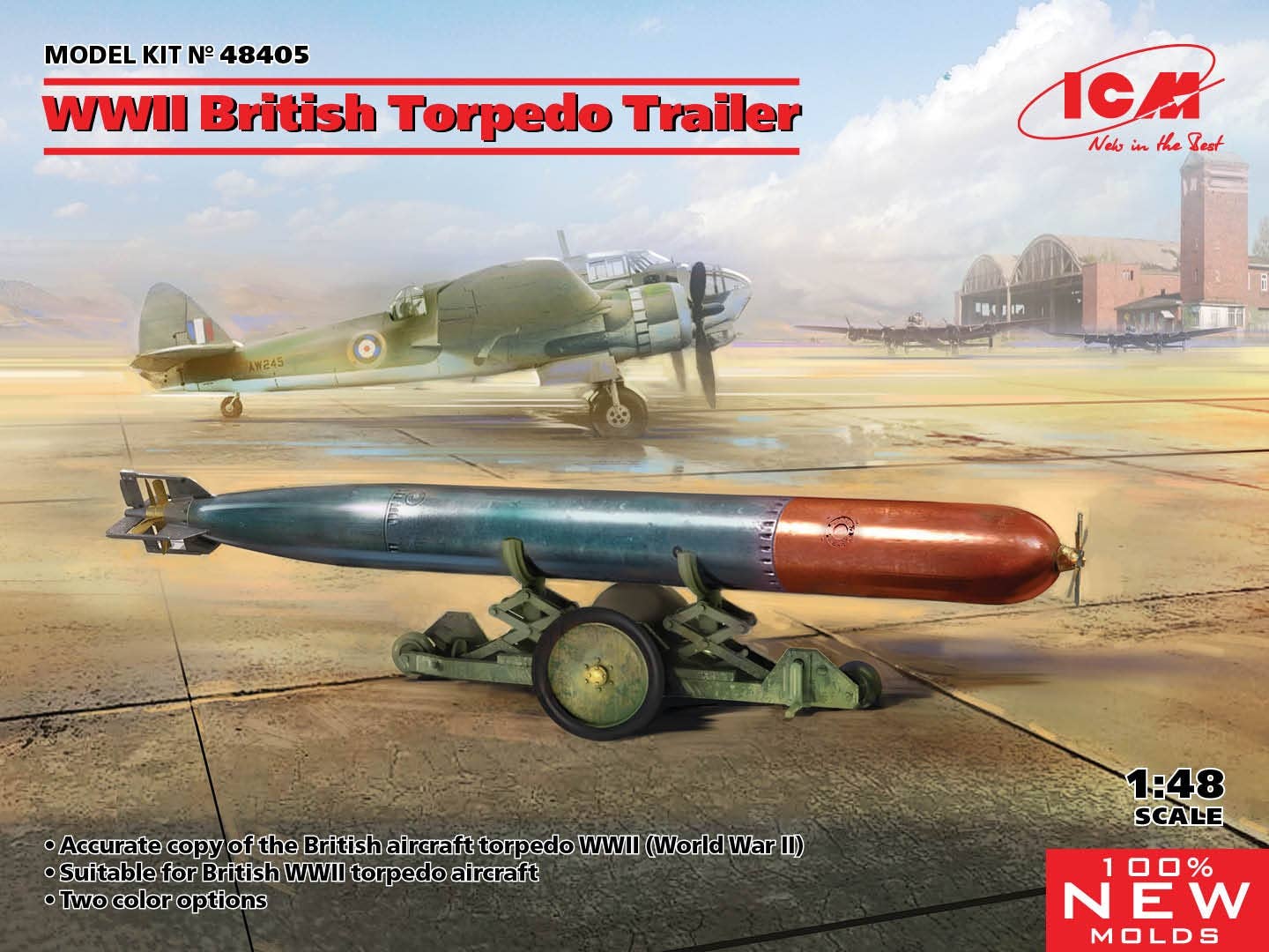 ICM 1/48 WWII British Torpedo Trailer (100% new molds) | 4823044407743