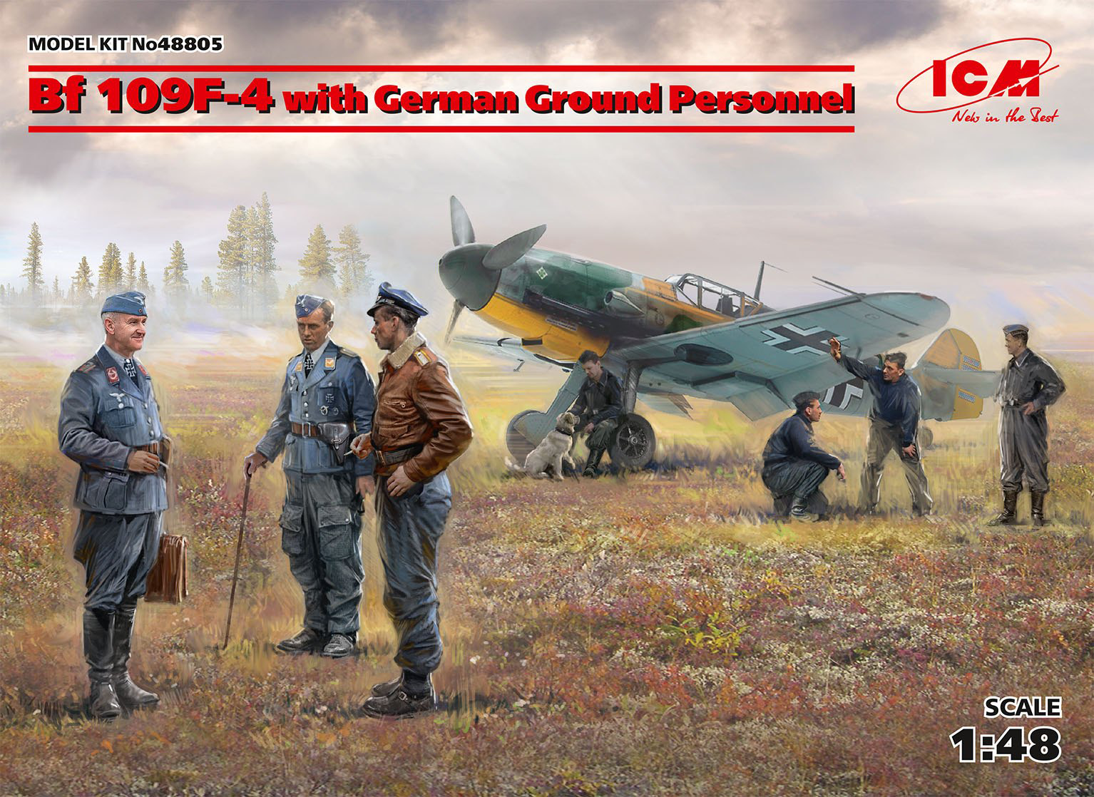 ICM 1/48 Bf 109F-4 with German Ground Personnel | 4823044406340