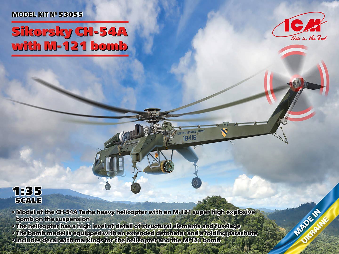 ICM 1/35 Sikorsky CH-54A Tarhe with BLU-82/B 'Daisy Cutter' bomb, Aircraft | 4823044408771