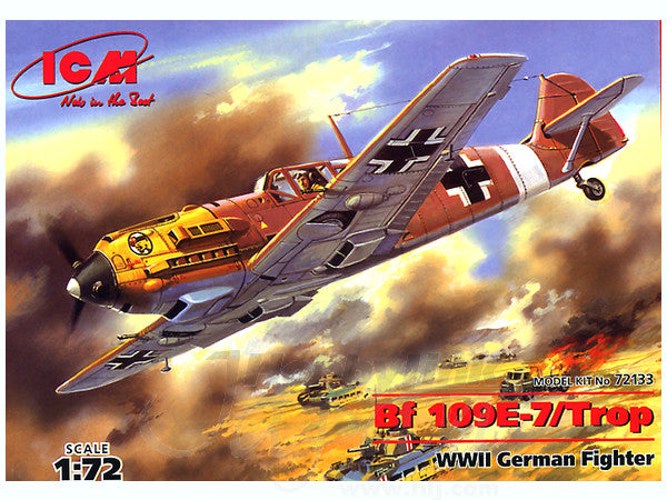 ICM 1/72  Messerschmitt Bf 109E-7/Trop, WWII German Fighter | 4823044401901