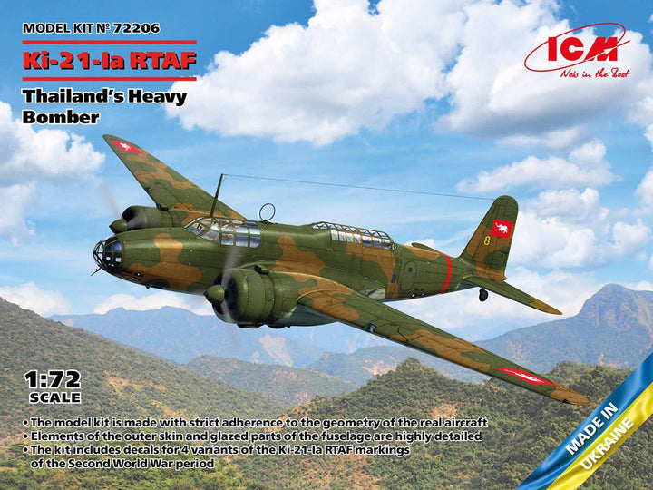 ICM 1/72 Ki-21-Ia RTAF, Thailand's Heavy Bomber | 4823044409365