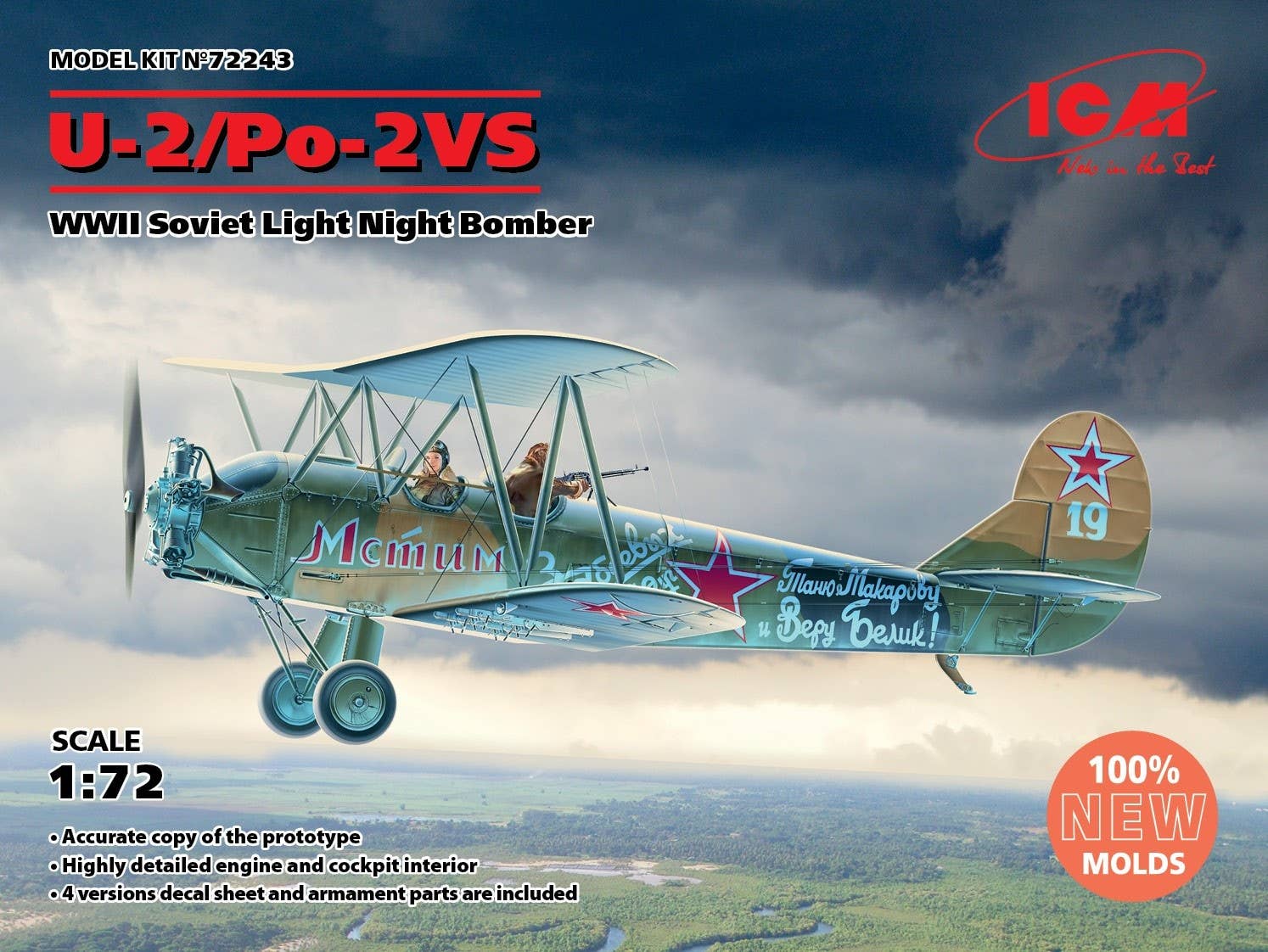 ICM 1/72 U-2/Po-2VS, WWII Soviet Light Night Bomber (100% new molds) | 4823044406241