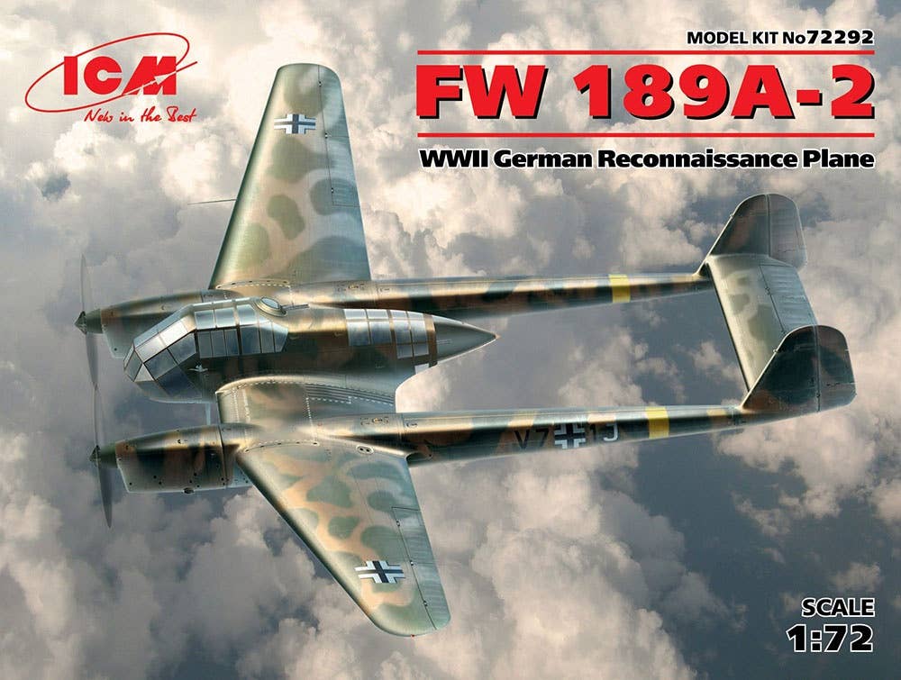 ICM 1/72 FW 189A-2, WWII German Reconnaissance Plane | 4823044404254