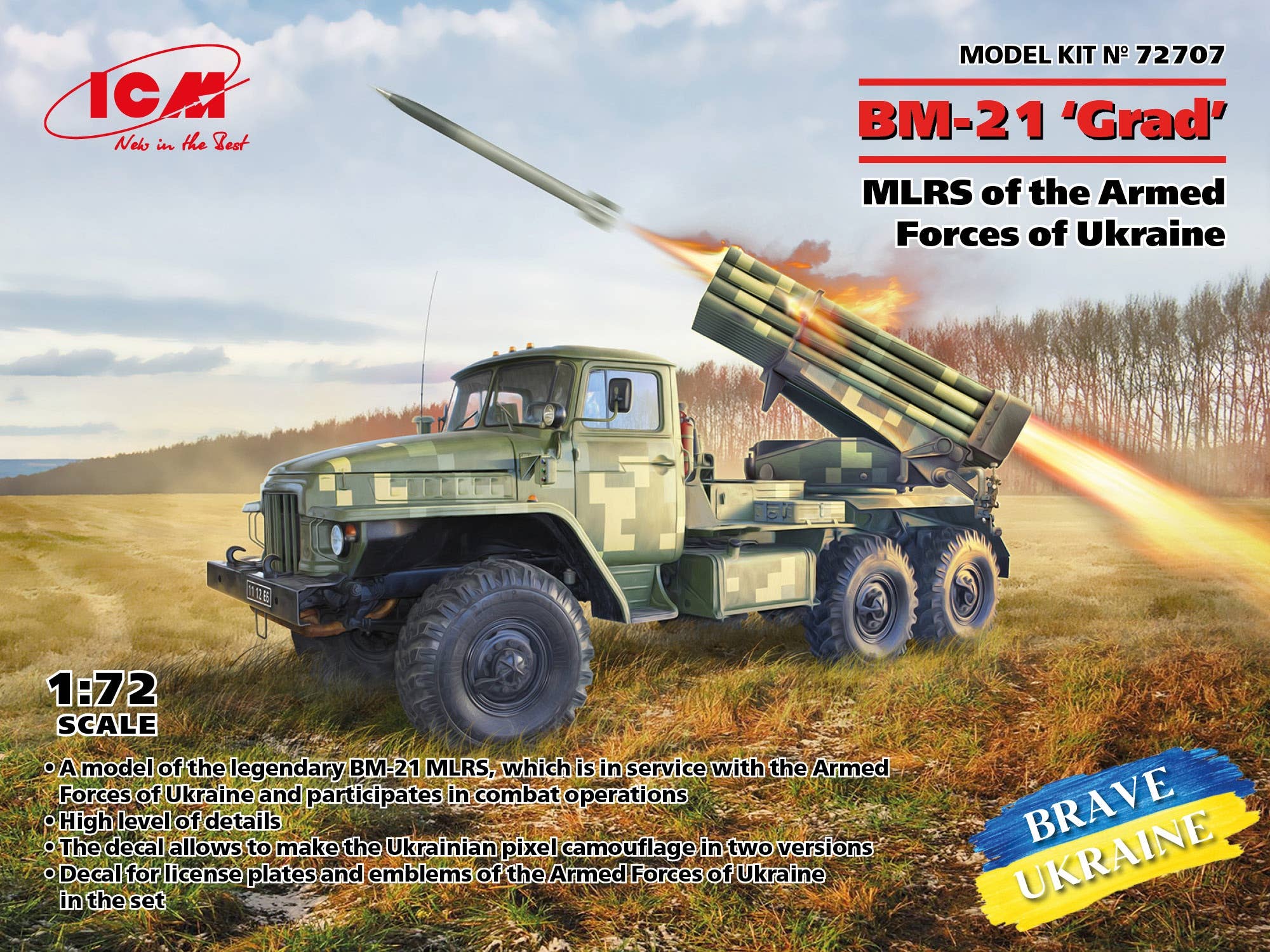 ICM 1/72 BM-21 'Grad', MLRS of the Armed Forces of Ukraine, Vehicle | 4823044409426