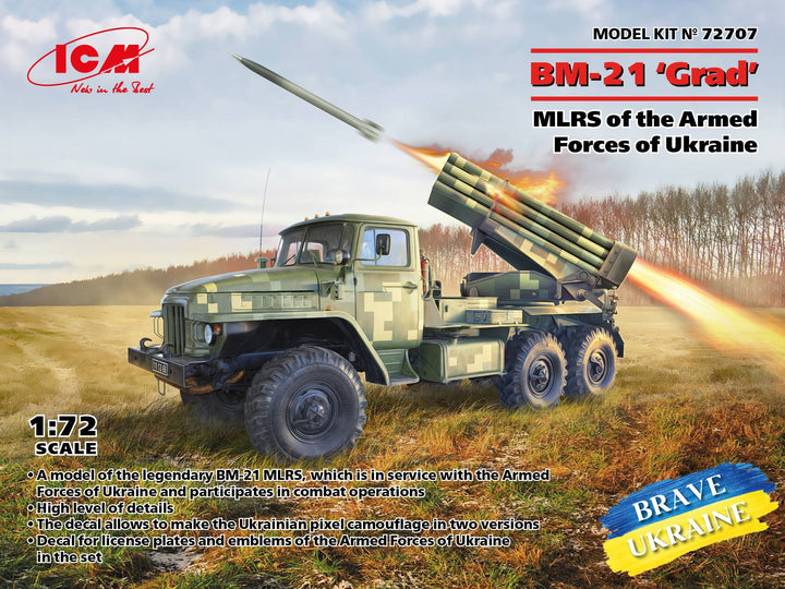 ICM 1/72 BM-21 'Grad', MLRS of the Armed Forces of Ukraine, Vehicle | 4823044409426
