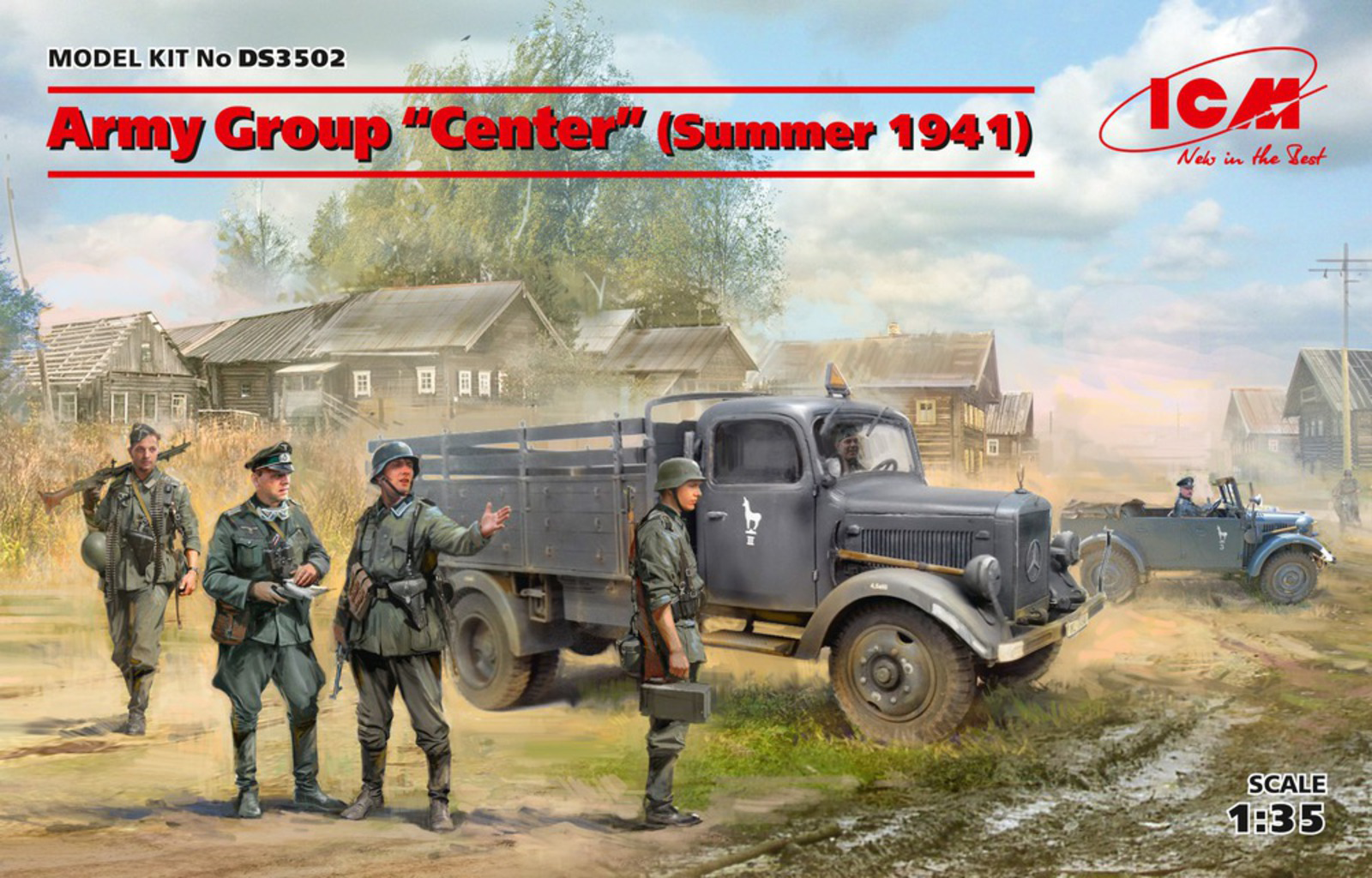 ICM 1/35 Army Group 'Center' (Summer 1941)   (Kfz.1, Typ L3000S, German Infantry (4 figures), German Drivers (4 figures)) | 4823044405404