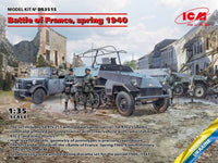 ICM 1/35 Battle of France, spring 1940. German combat vehicles (Sd.Kfz.251/1 Ausf.A, Sd.Kfz.251/6 Ausf.A, le.gl.Einheitz-Pkw Kfz.2, German Drivers (1939-1945)) | 4823044408924
