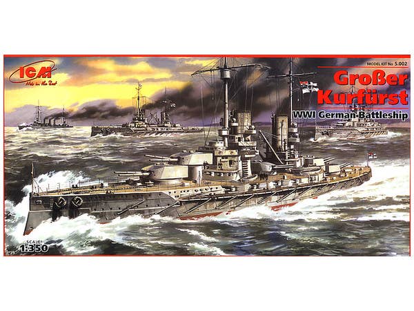 ICM 1/350 GroBer Kurfurst, WWI German Battleship | 4823044400911