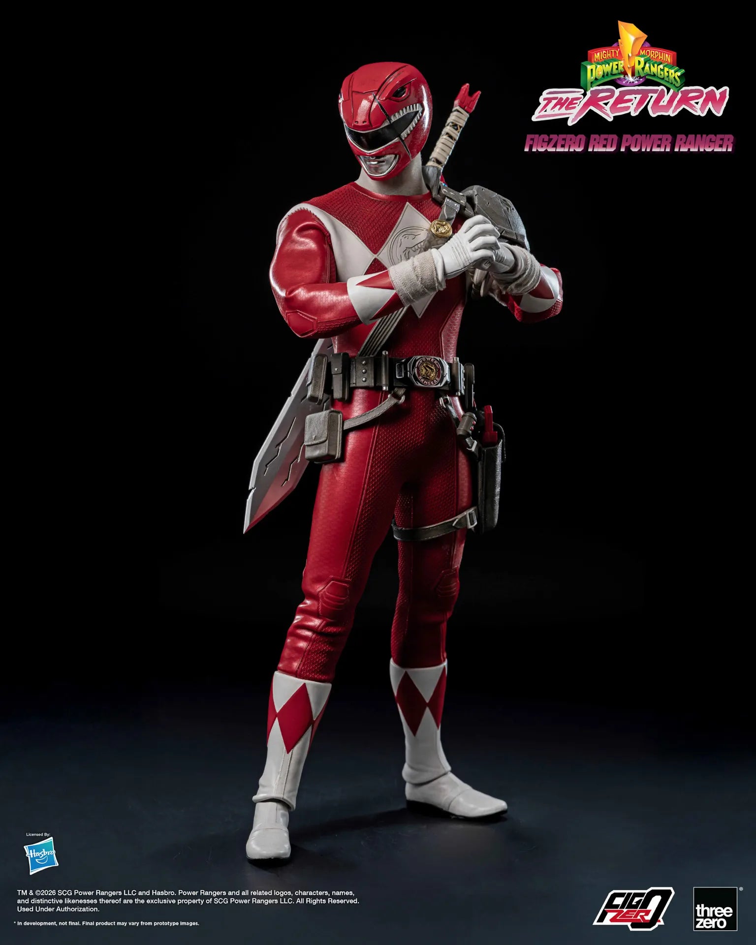 Red Power Ranger 1/6 figure accessories: hands, Power Sword, Blade Blaster