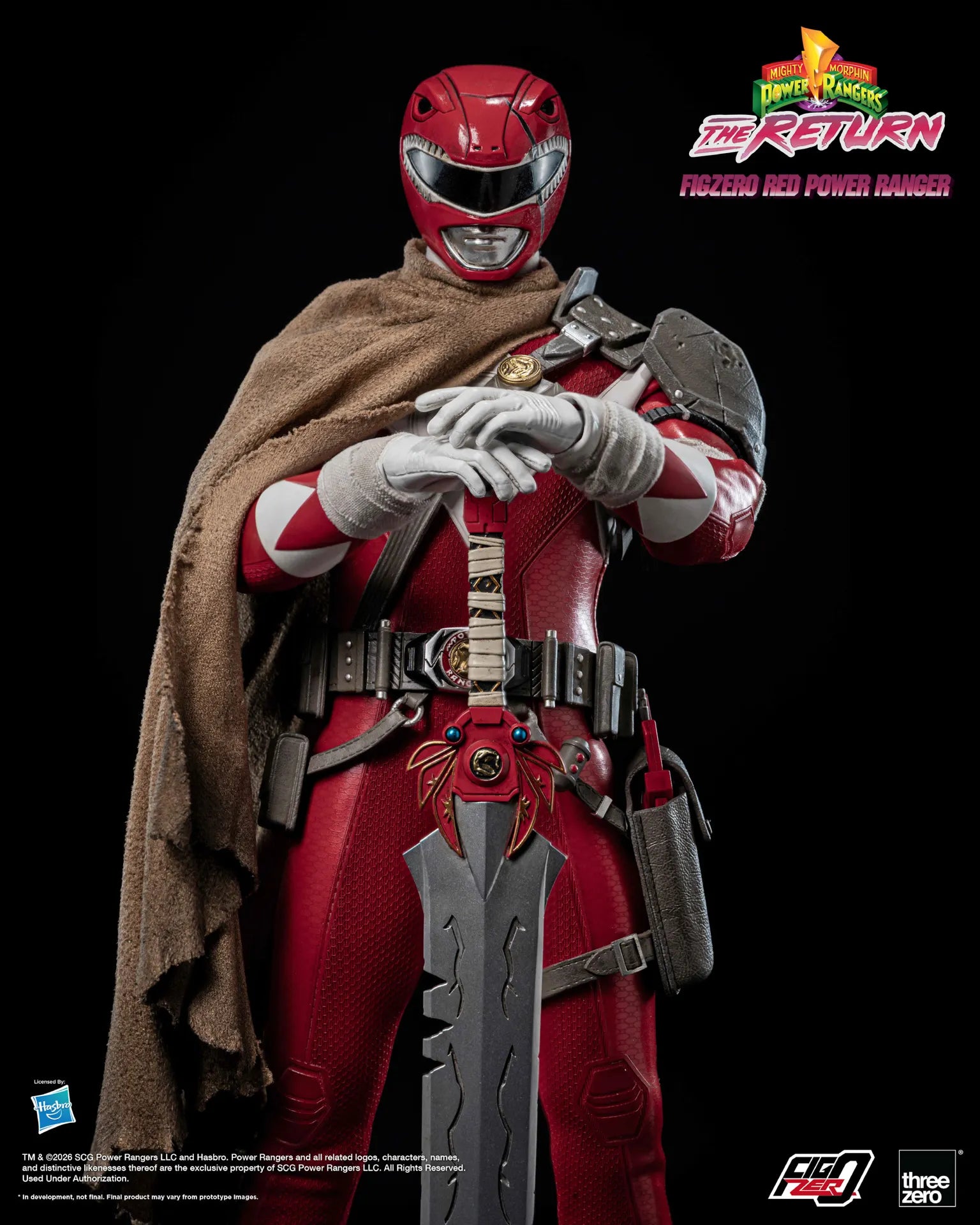 Red Power Ranger 1/6 figure helmet and suit detail