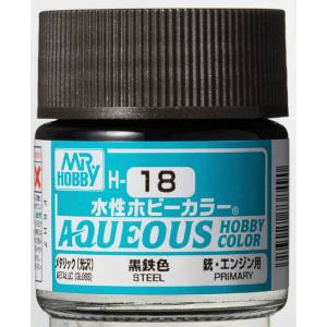 Mr Hobby AQUEOUS HOBBY COLOR - H18 METALLIC GLOSS STEEL (PRIMARY) | 4973028718942
