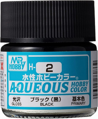 Mr Hobby AQUEOUS HOBBY COLOR - H2 GLOSS BLACK (PRIMARY) | 4973028718782