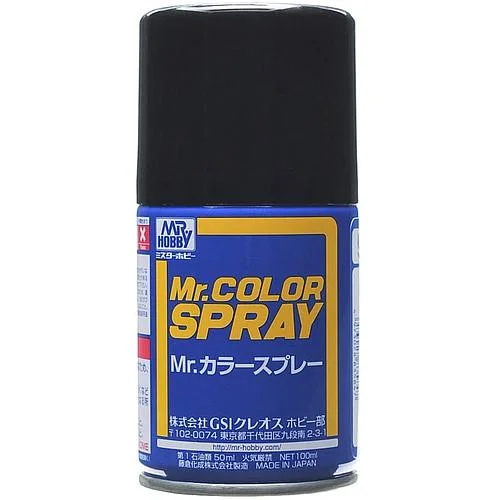 Mr Hobby Mr Color Spray - S92 Semi-Gloss Black (Semi-Gloss/Primary) | 4973028928624