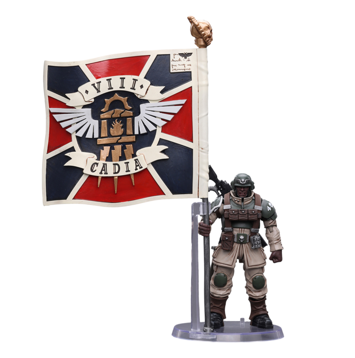 Joy Toy Astra Militarum Cadian Command Squad Veteran with Regimental Standard(6973130377929)