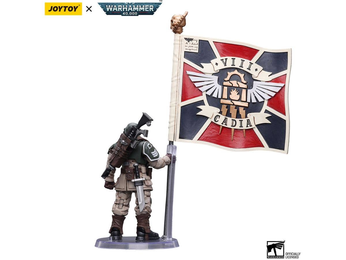 Joy Toy Astra Militarum Cadian Command Squad Veteran with Regimental Standard | 6973130377929