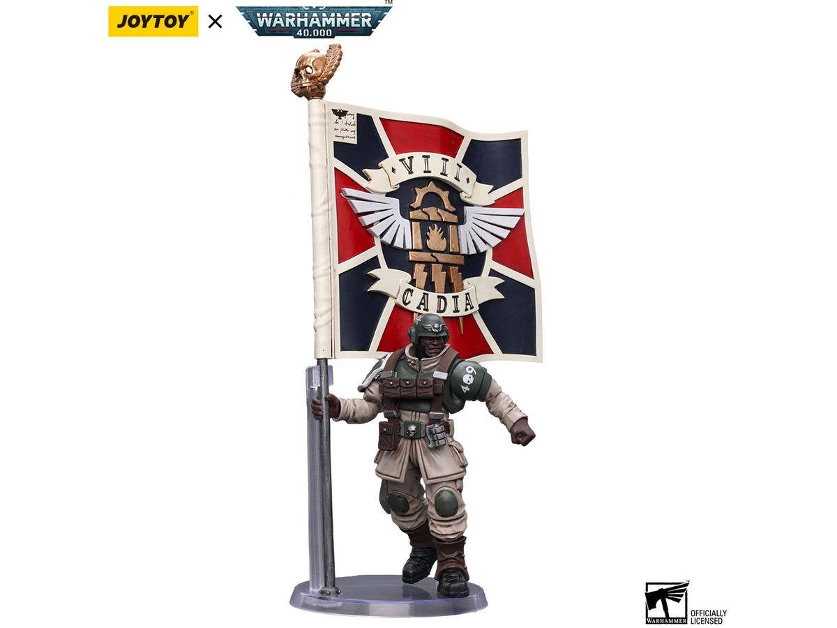 Joy Toy Astra Militarum Cadian Command Squad Veteran with Regimental Standard | 6973130377929