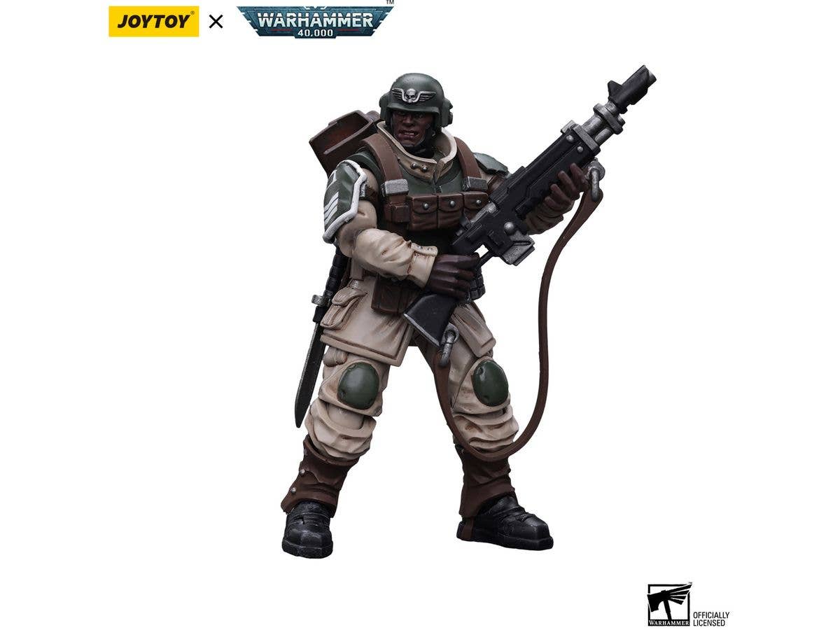 Joy Toy Astra Militarum Cadian Command Squad Veteran with Regimental Standard | 6973130377929
