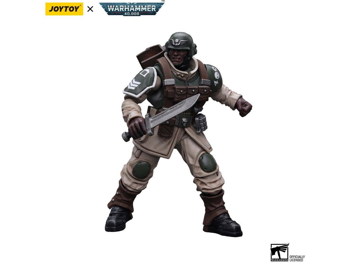 Joy Toy Astra Militarum Cadian Command Squad Veteran with Regimental Standard | 6973130377929