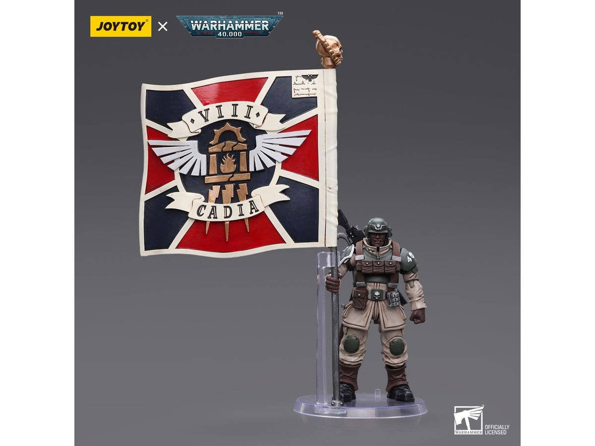Joy Toy Astra Militarum Cadian Command Squad Veteran with Regimental Standard | 6973130377929