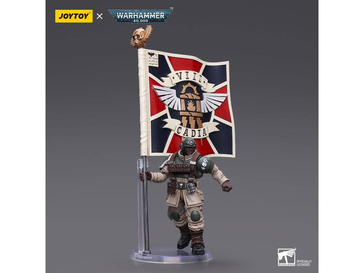 Joy Toy Astra Militarum Cadian Command Squad Veteran with Regimental Standard | 6973130377929