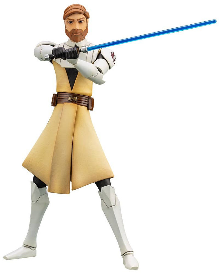 Kotobukiya 1/10 Star Wars Series Artfx+ Obi Wan Kenobi - The Clone Wars Version, Pre-painted PVC Statue | 4934054036318