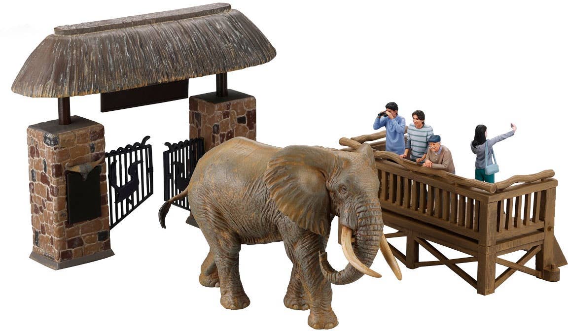 MegaHouse [KAIYODO] [UNPAINTED] ARTPLA Tourist and African Elephant Set (December 2010) | 4537807190161