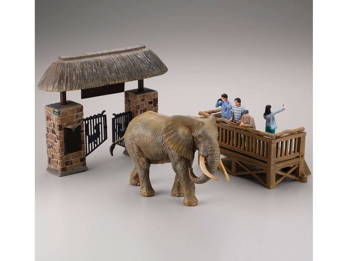MegaHouse [KAIYODO] [UNPAINTED] ARTPLA Tourist and African Elephant Set (December 2010) | 4537807190161