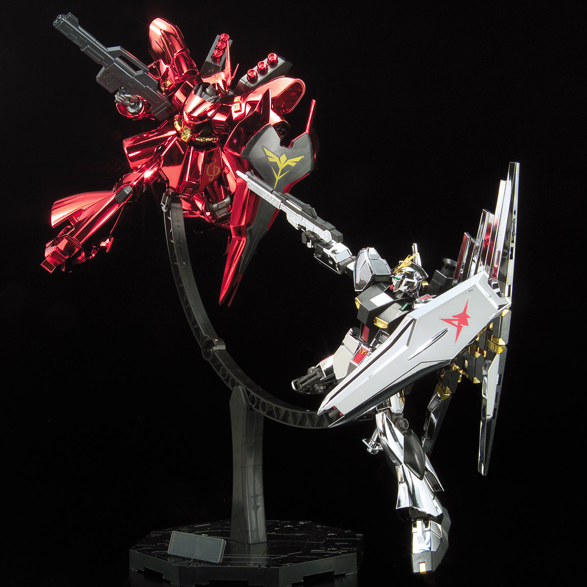 HG 1/144 The Gundam Base Limited Nu Gundam vs Sazabi (Fated Showdown Set) [Special Coating]