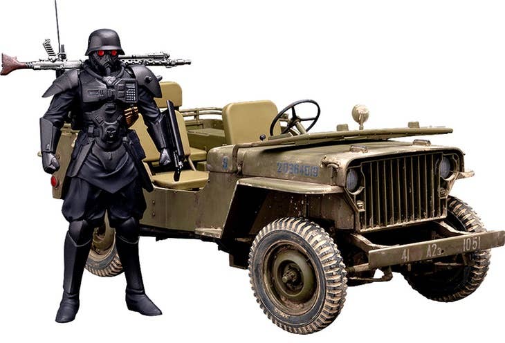 The Red Spectacles Series Plamax MF-35: Minimum Factory Protect Gear with Special Investigations Unit Patrol Vehicle Model Kit | 4545784010914