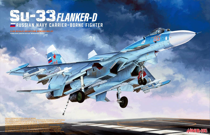 Minibase 1/48 SU-33 Flanker-D, Russian Navy Carrier-Borne Fighter Aircraft | 4897115990021