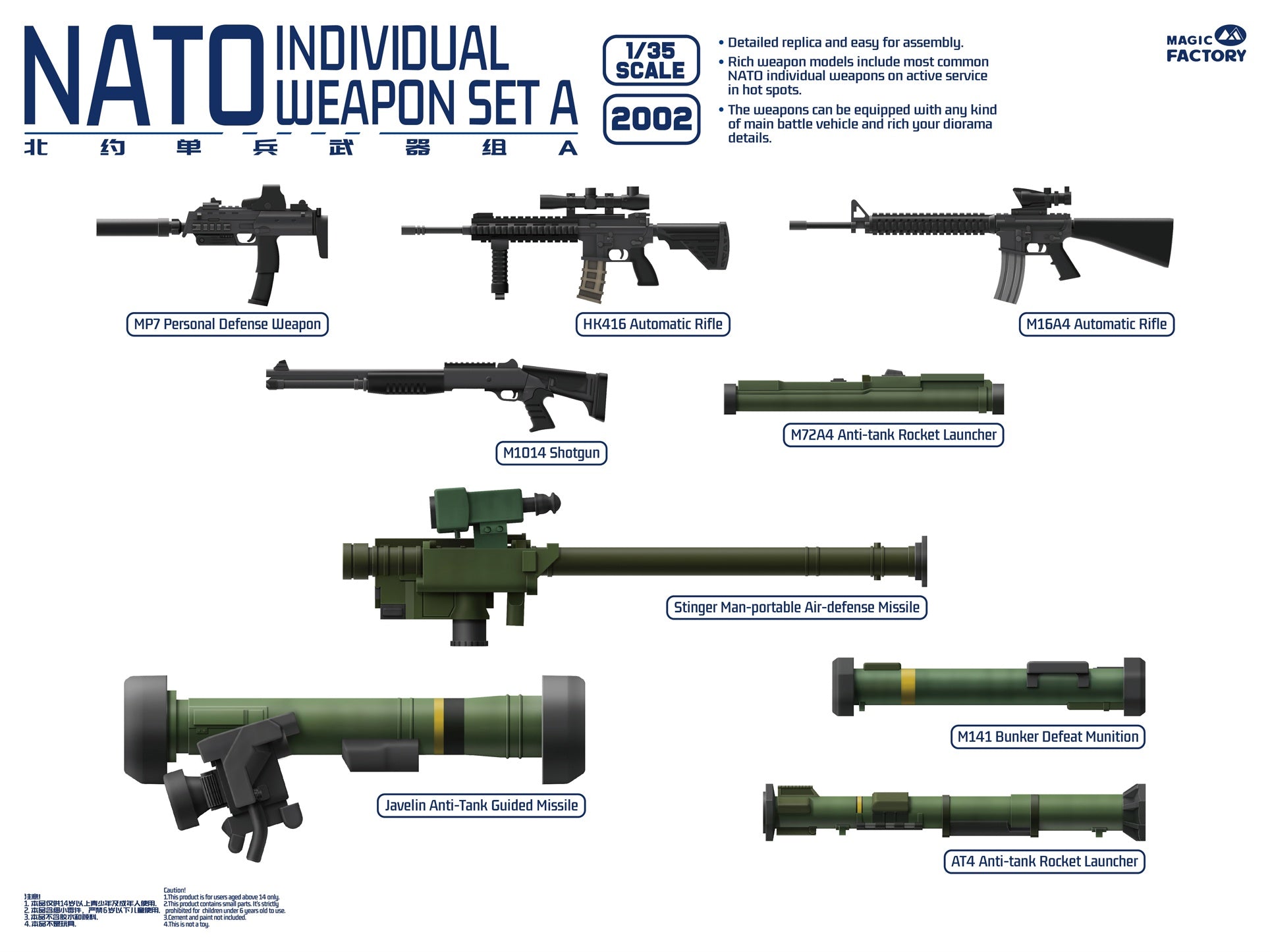 Magic Factory 1/35 NATO Individual  Weapon Set A | 6974715830068