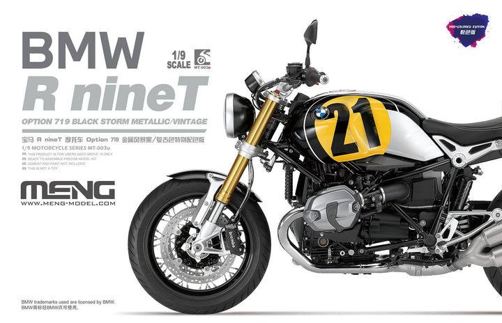 Meng 1/9 BMW R nineT Option 719 Black Storm Metallic/Vintage (Pre-colored Edition) | 4897038553624