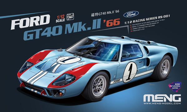 Meng 1/12 Ford GT40 Mk II Shelby American Team 24 Hours Le Mans 1966