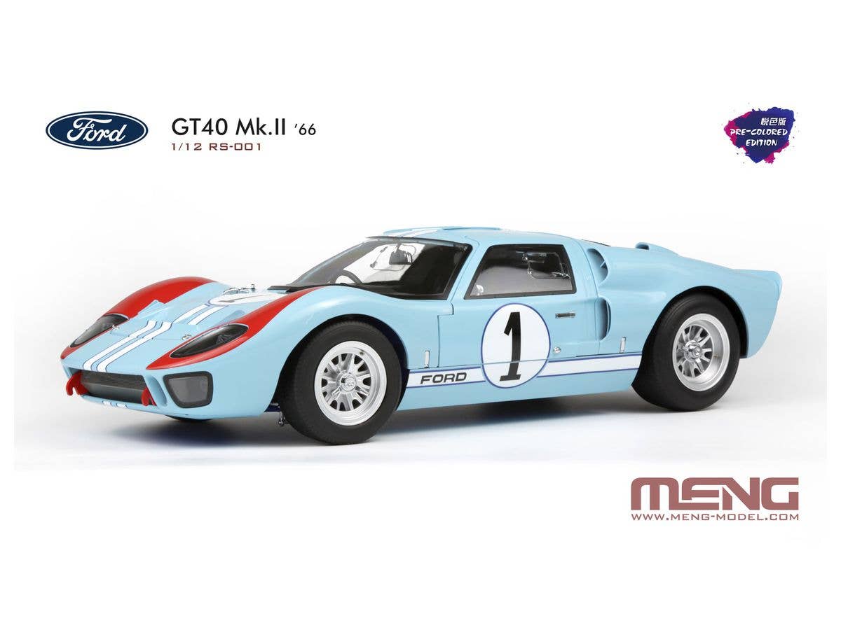 Meng 1/12 Ford GT40 Mk II Shelby American Team 24 Hours Le Mans 1966 | 4897038552931