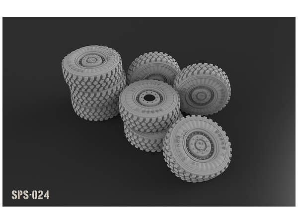 Meng 1/35 Russian Armored High-Mobility Vehicle Gaz-233014 Sts Tiger Sagged Wheel Set (Resin) | 4897038550982