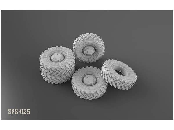 Meng 1/35 Russian Armored High-Mobility Vehicle Gaz-233014 Sts Tiger Sagged Wheel Set (Resin) | 4897038550982