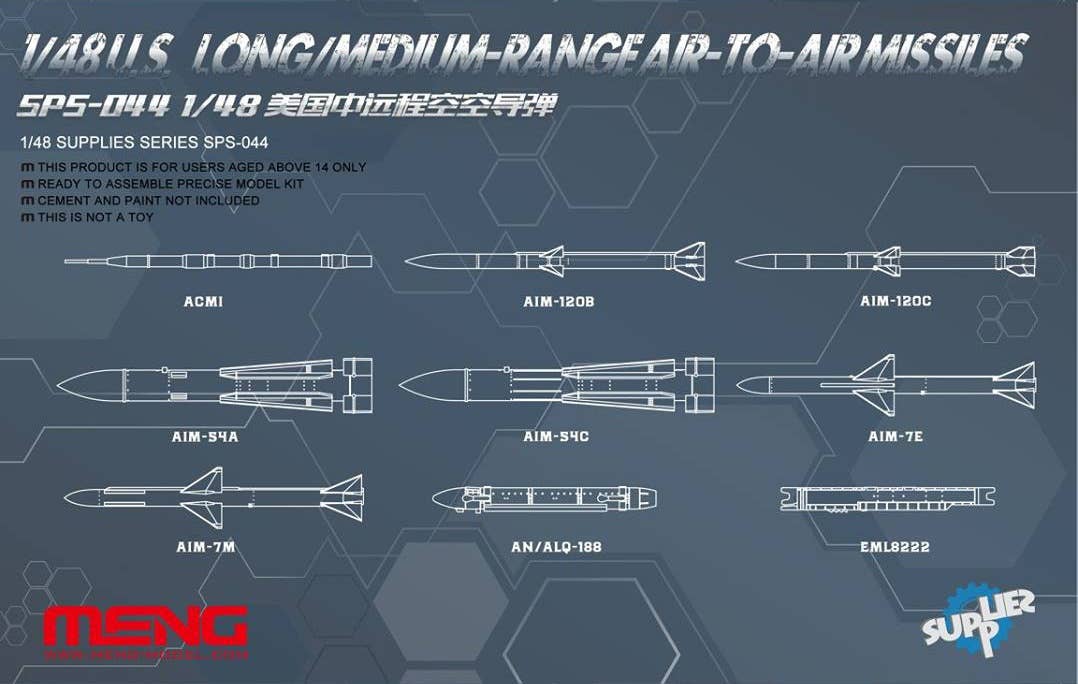 Meng 1/48 U.S. Long/Medium-Range Air-to-Air Missiles | 4897038551538